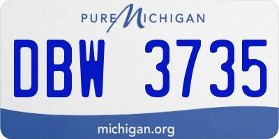 MI license plate DBW3735