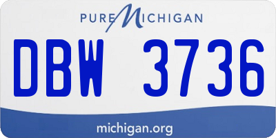 MI license plate DBW3736