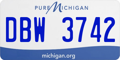 MI license plate DBW3742
