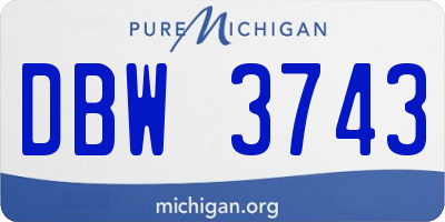 MI license plate DBW3743