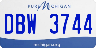 MI license plate DBW3744