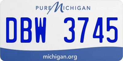 MI license plate DBW3745