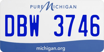 MI license plate DBW3746
