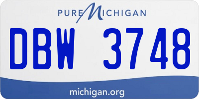 MI license plate DBW3748