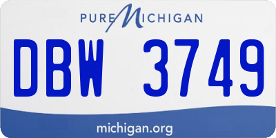 MI license plate DBW3749
