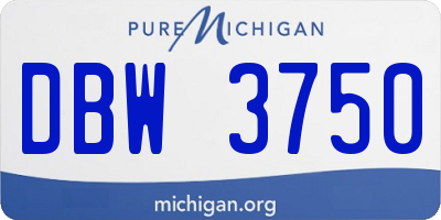MI license plate DBW3750