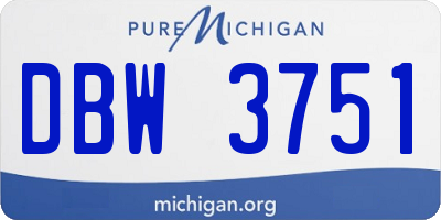 MI license plate DBW3751