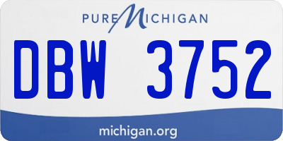 MI license plate DBW3752