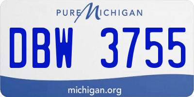 MI license plate DBW3755