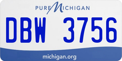 MI license plate DBW3756