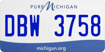 MI license plate DBW3758