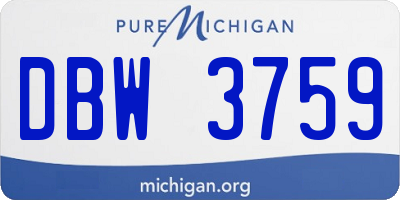 MI license plate DBW3759