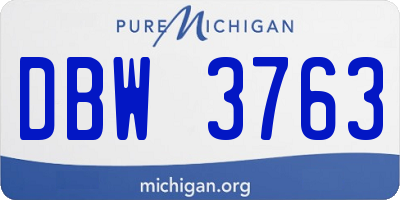 MI license plate DBW3763