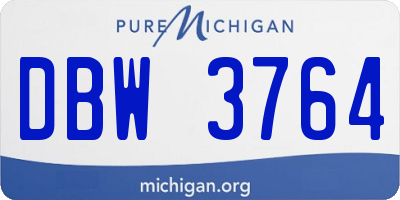 MI license plate DBW3764