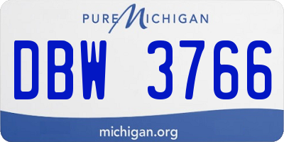 MI license plate DBW3766