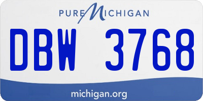 MI license plate DBW3768