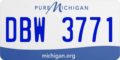 MI license plate DBW3771