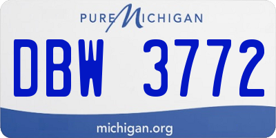 MI license plate DBW3772