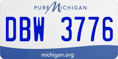 MI license plate DBW3776
