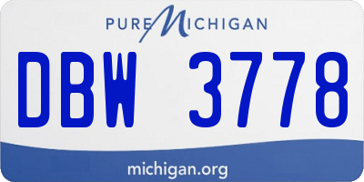 MI license plate DBW3778