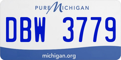 MI license plate DBW3779