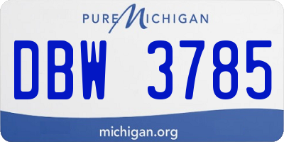MI license plate DBW3785