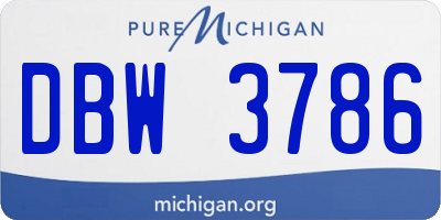 MI license plate DBW3786