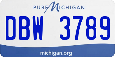 MI license plate DBW3789