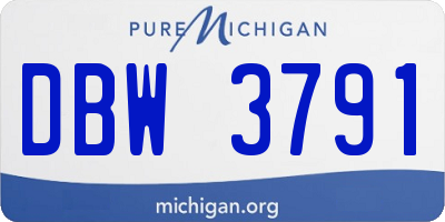 MI license plate DBW3791