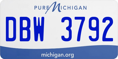 MI license plate DBW3792