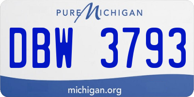 MI license plate DBW3793
