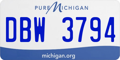 MI license plate DBW3794