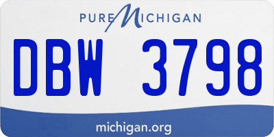 MI license plate DBW3798