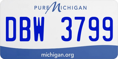 MI license plate DBW3799
