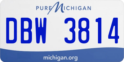 MI license plate DBW3814
