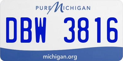 MI license plate DBW3816