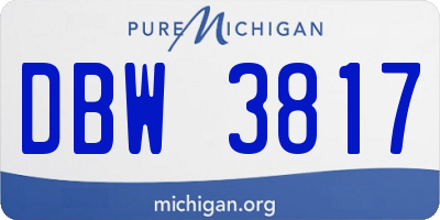 MI license plate DBW3817
