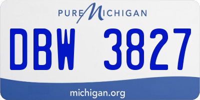 MI license plate DBW3827
