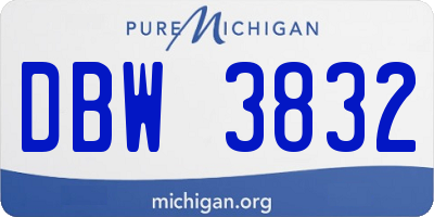 MI license plate DBW3832