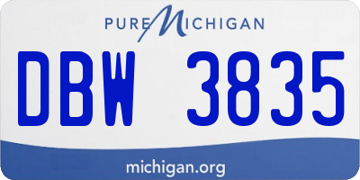 MI license plate DBW3835