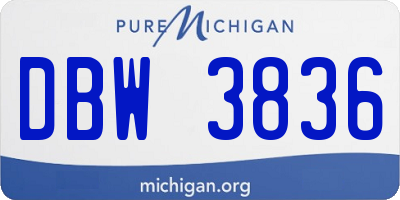 MI license plate DBW3836