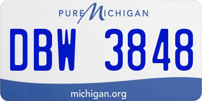 MI license plate DBW3848
