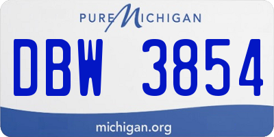 MI license plate DBW3854