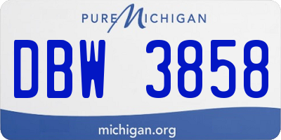 MI license plate DBW3858