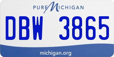 MI license plate DBW3865
