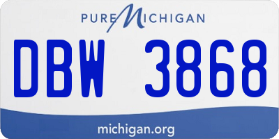 MI license plate DBW3868