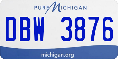 MI license plate DBW3876