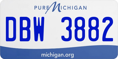 MI license plate DBW3882