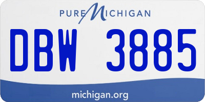 MI license plate DBW3885