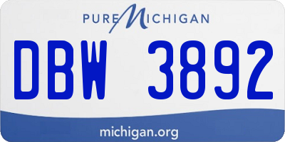 MI license plate DBW3892